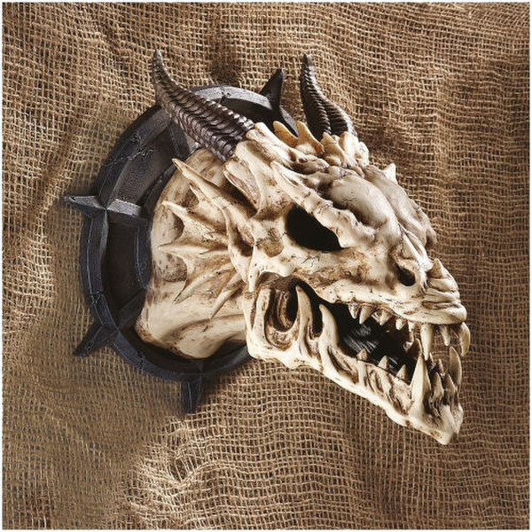Horned Dragon Skull Wall Trophy